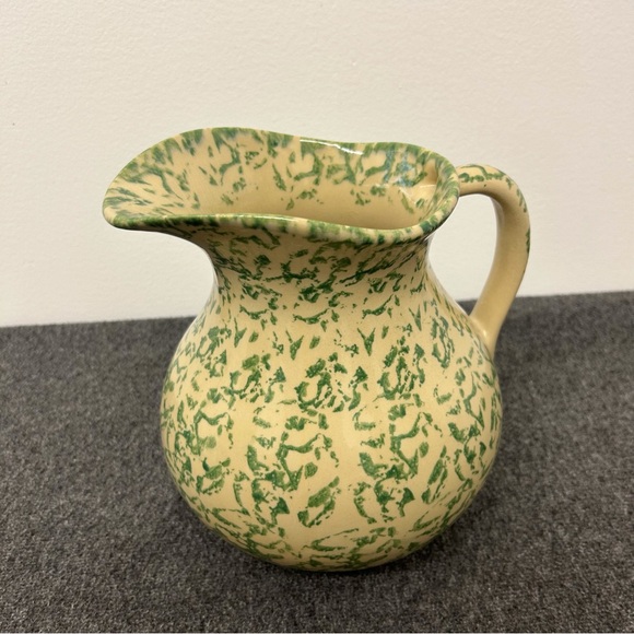 Vintage Robinson Ransbottom Spongeware Pottery Pitcher Jug - Picture 3 of 13